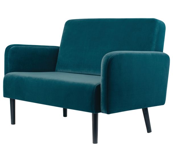 Canape 3 places Lisoa pied noir revêtement velours polyester Paperflow