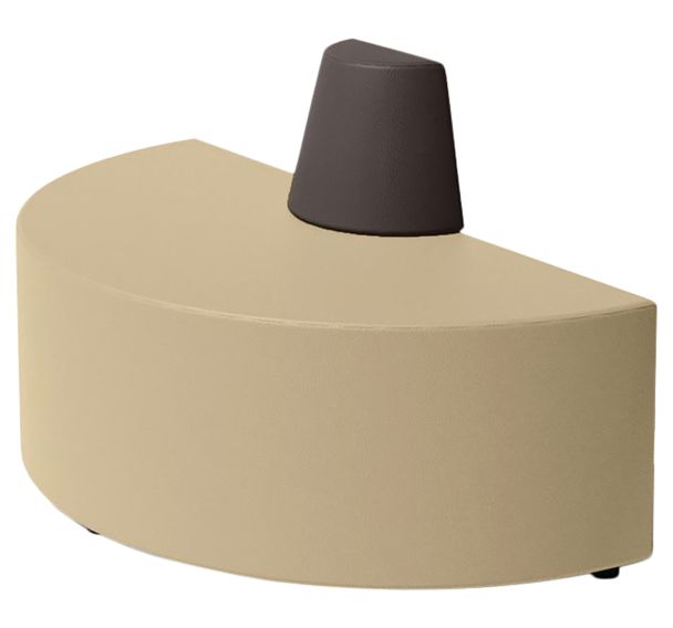 Canapé Ellipto demi cercle simili cuir bicolore adulte - SPOUF