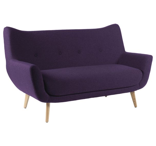 Canapé Luzy 2 places pieds bois tissu M1 GGI