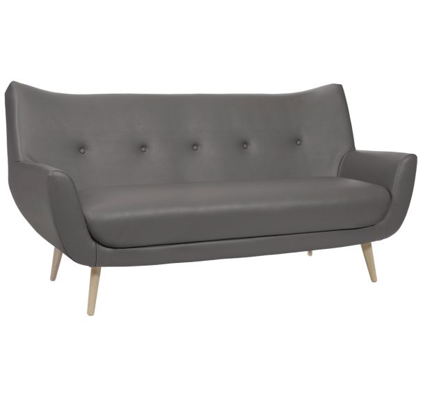 Canapé Luzy 3 places pieds bois tissu enduit PVC M1 GGI