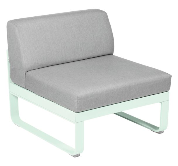 Canapé central 1 place Bellevie coussins gris flanelle Fermob