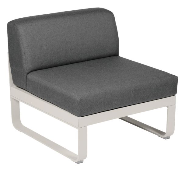 Canapé central 1 place Bellevie coussins gris graphite Fermob