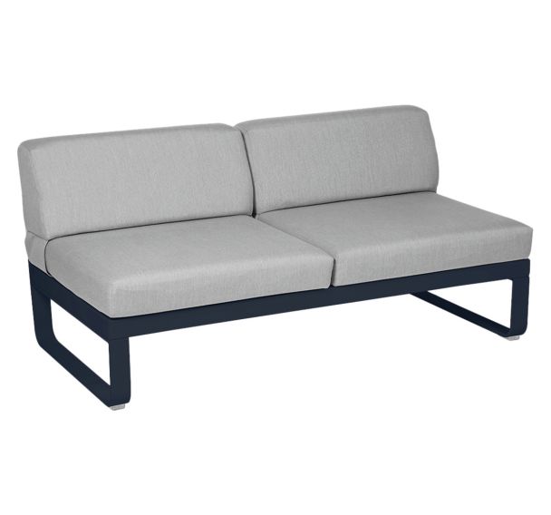 Canapé central 2 places Bellevie coussins gris flanelle Fermob