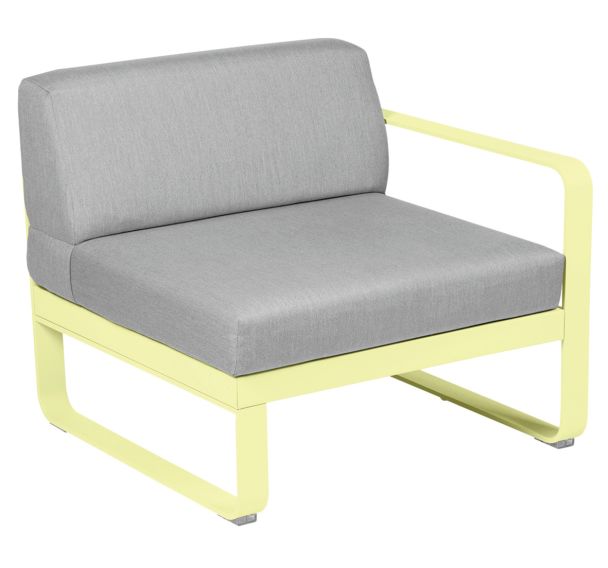 Canapé droit 1 place Bellevie coussins gris flanelle Fermob