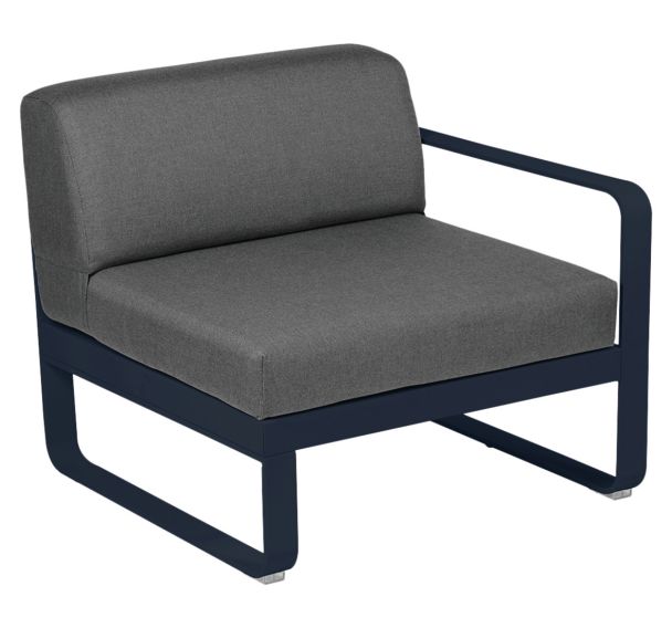 Canapé droit 1 place Bellevie coussins gris graphite Fermob