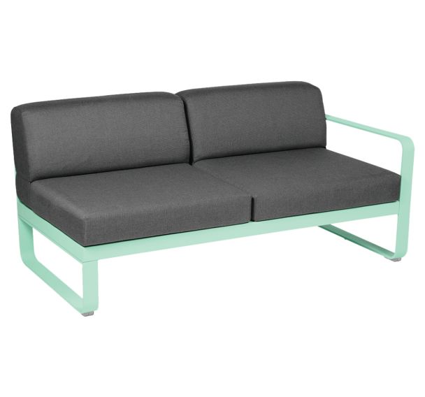 Canapé droit 2 places Bellevie coussins gris graphite Fermob