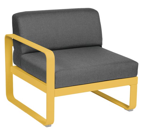 Canapé gauche 1 place Bellevie coussins gris graphite Fermob