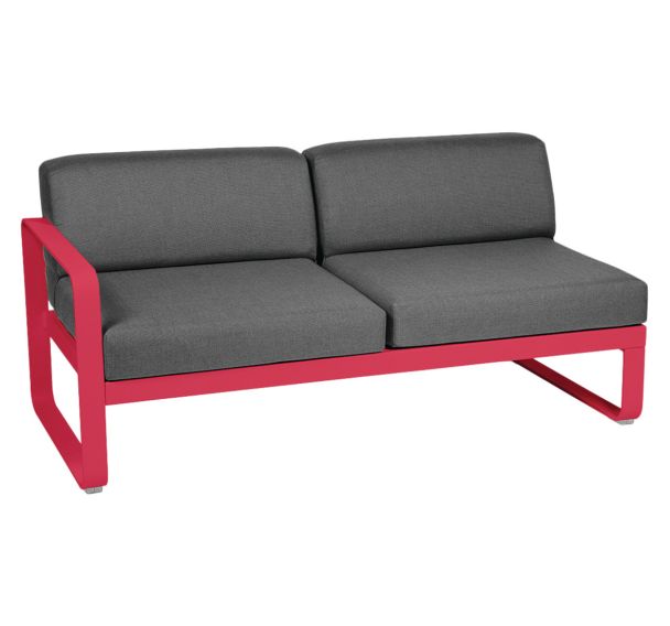 Canapé gauche 2 places Bellevie coussins gris graphite Fermob