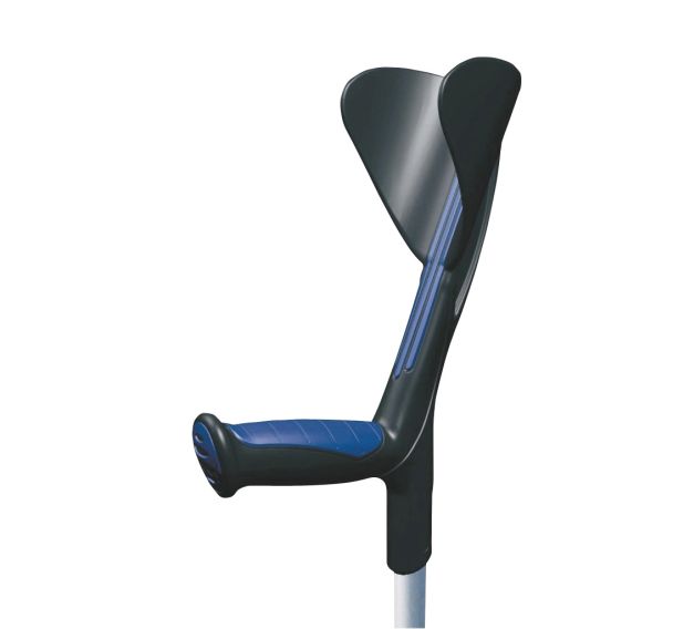 Canne anglaise bi-matière bleu