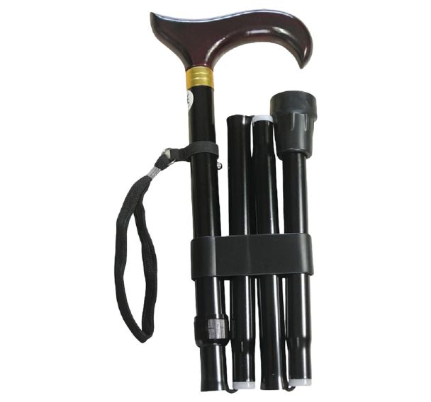 Canne de marche pliante réglable noire