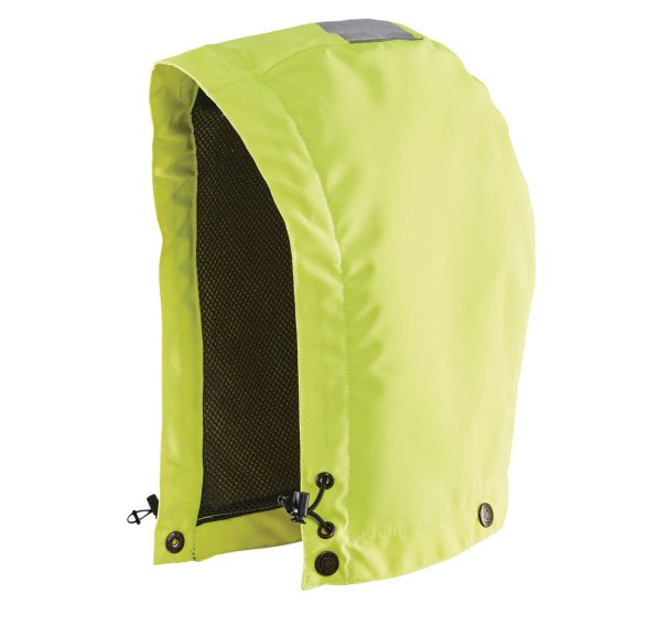 Capuche haute visibilité fluorescente jaune, doublure Airmesh