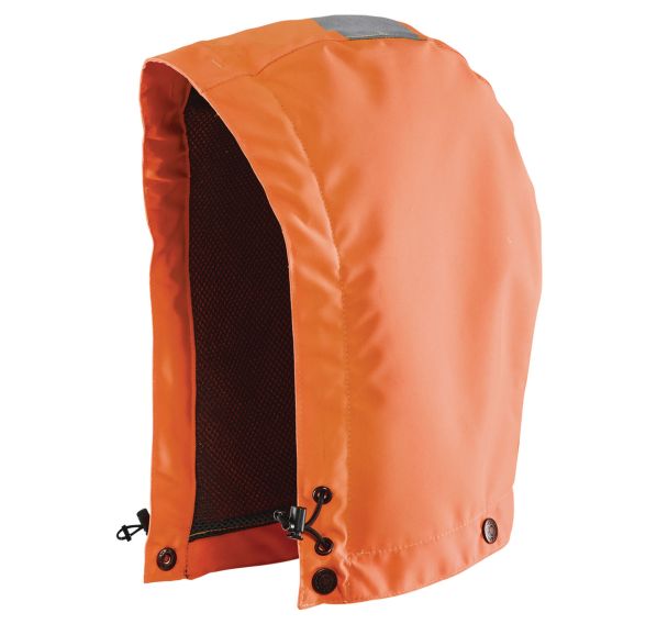 Capuche haute visibilité fluorescente orange, doublure Airmesh