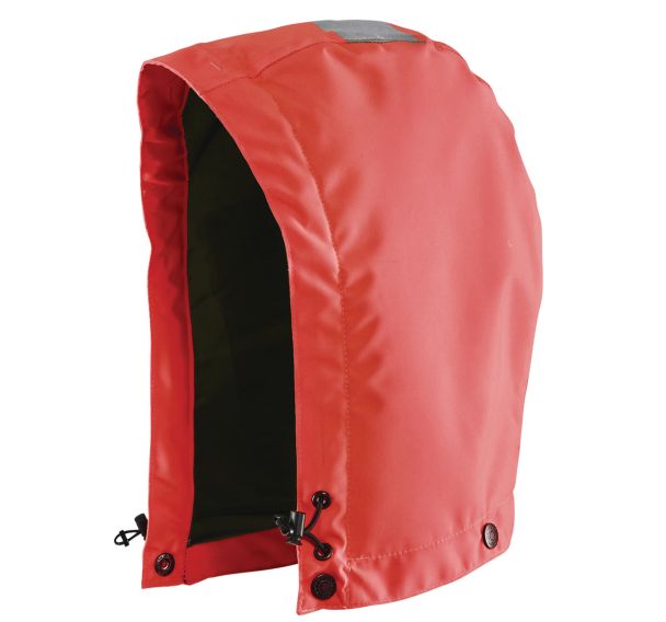 Capuche haute visibilité fluorescente rouge, doublure polyester