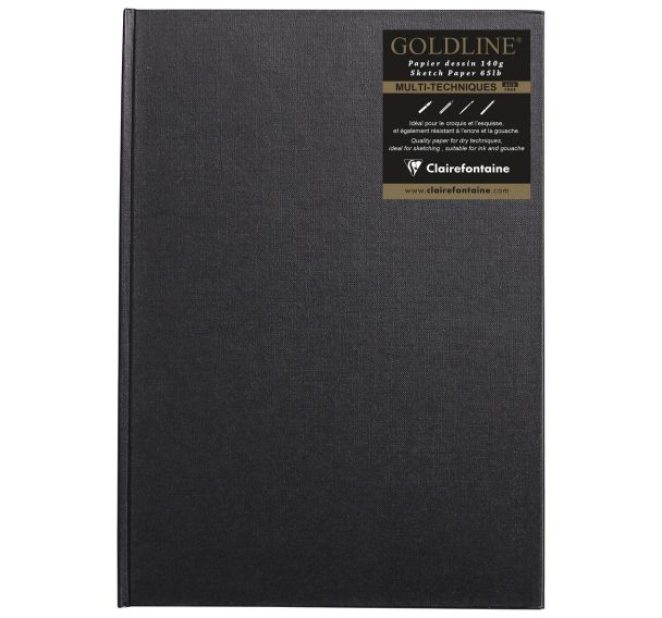 Carnet Collé Goldline 140g papier blanc portrait- Clairefontaine
