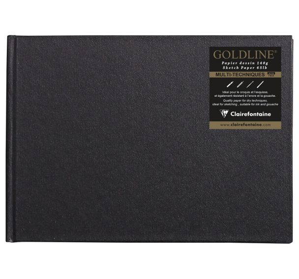 Carnet Collé Goldline 140g papier ivoire paysage - Clairefontaine