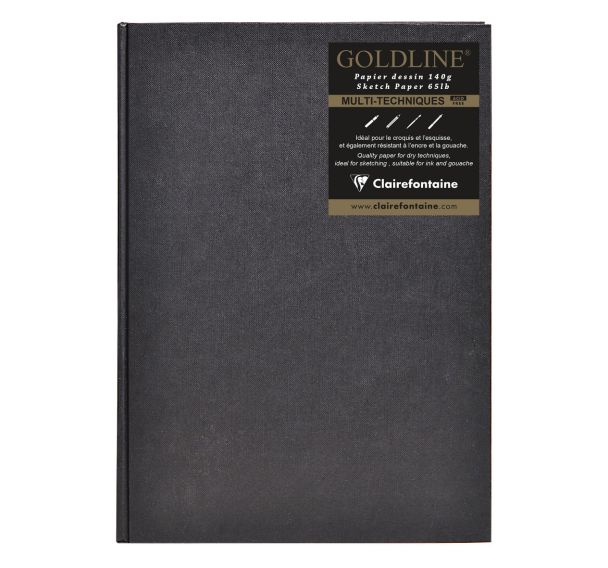 Carnet Collé Goldline 140g papier ivoire portrait - Clairefontaine
