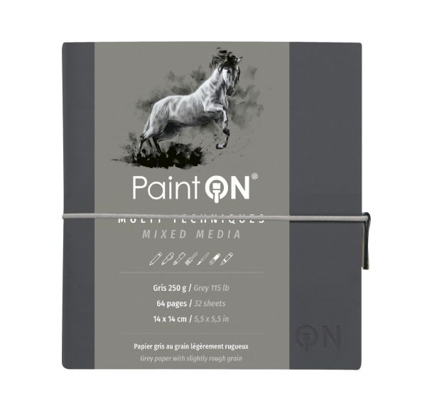 Carnet Cousu PaintON gris 250g - Clairefontaine