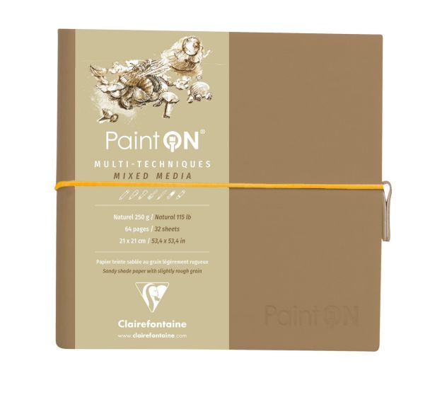 Carnet Cousu PaintON naturel 250g - Clairefontaine