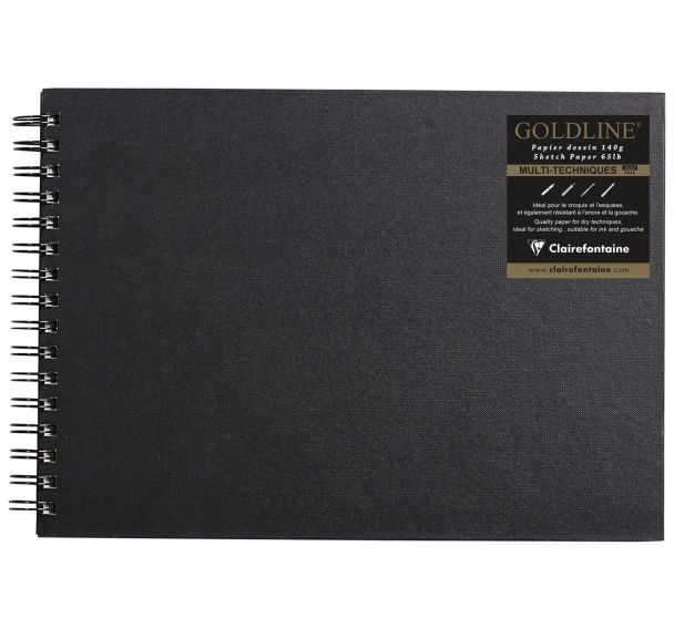 Carnet Spiralé Goldline 140g papier ivoire paysage - Clairefontaine