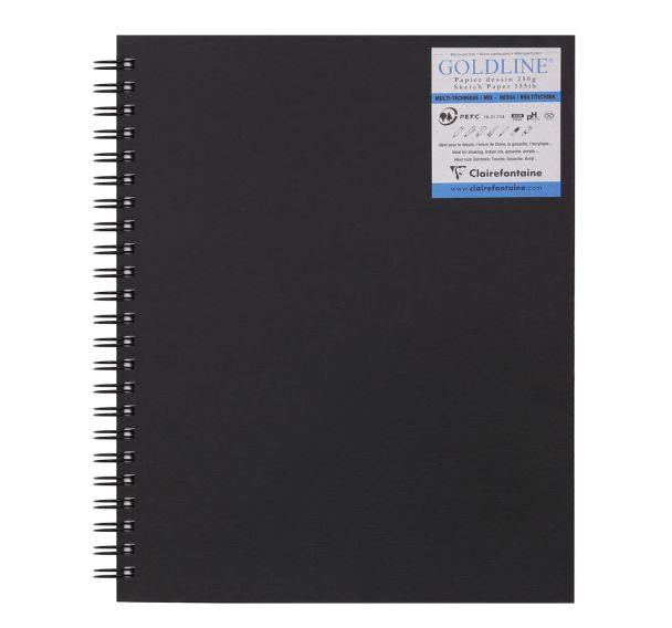 Carnet Spiralé Goldline 250g papier blanc - Clairefontaine