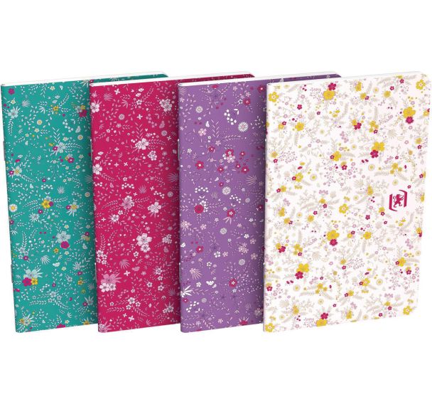 Carnet flowers agrafé 90x140 60 pages 90g ligné 6mm