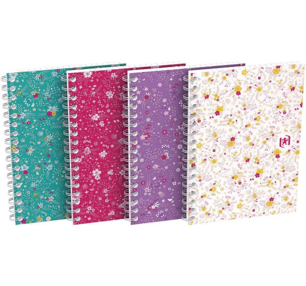 Carnet flowers spirale a6 100 pages 90g quadrillé 5mm