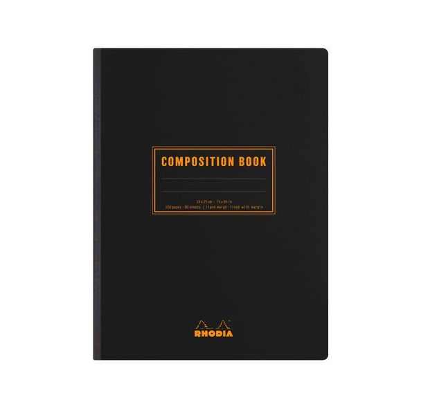 Carnet noir dos toilé petits carreaux - Rhodia