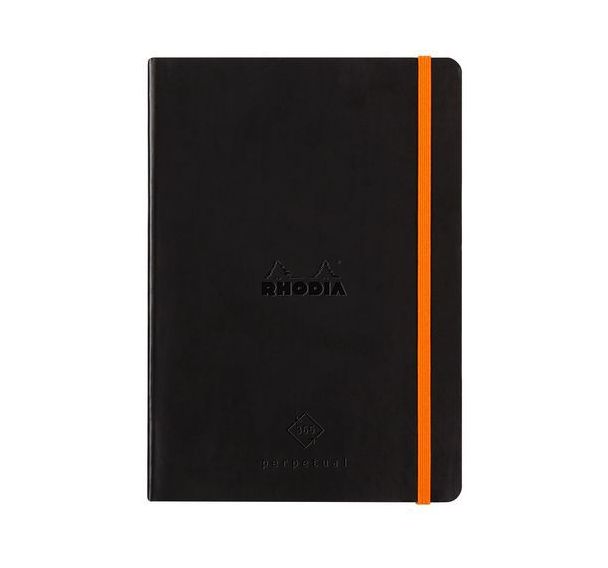 Carnet perpétuel noir A5 coins microperforés + élastique