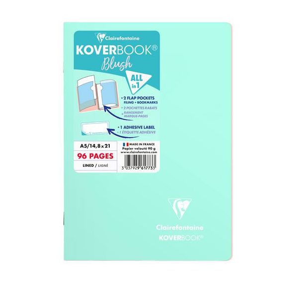 Carnet piqué Koverbook Blush Ligné 14,8x21cm 96p - Clairefontaine