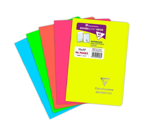 Carnet piqué Koverbook Neon 11x17cm 96p - Clairefontaine