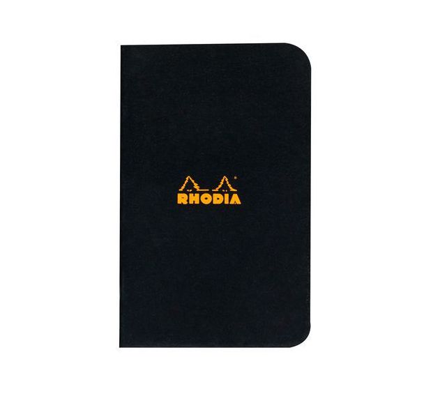 Carnet piqué noir 7,5x12 cm 48p 5x5 non détachables 80g