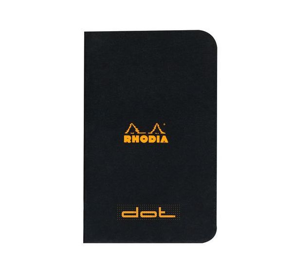 Carnet piqué noir dot 7,5 x 12 cm 48p non détachables 80g