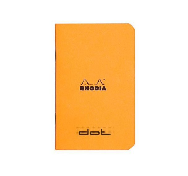 Carnet piqué orange dot 7,5x12 cm 48p non détachables 80g