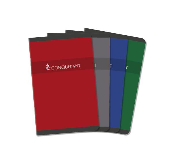 Carnet piqûre 96 pages 9x14 cm NF68 5x5 70g
