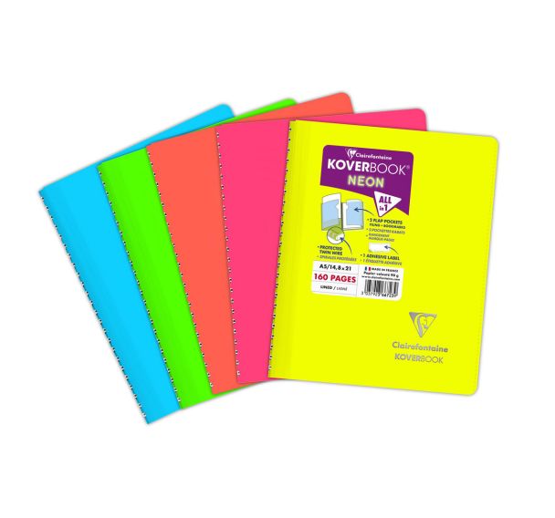 Carnet reliure intégrale Koverbook Neon A5 160p - Clairefontaine