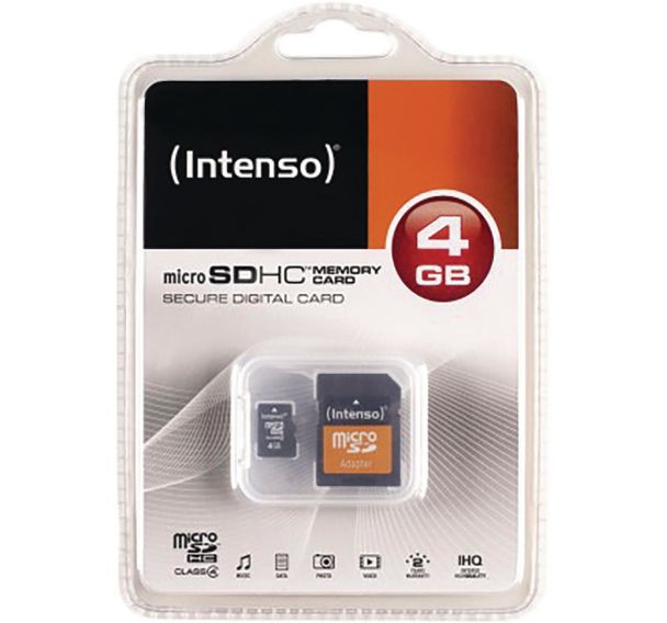 Carte MicroSDHC 4 Go Class 4 - Intenso