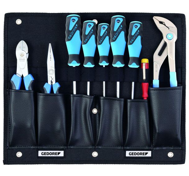 Carte d'outils avec assortiment de pinces et de tournevis
