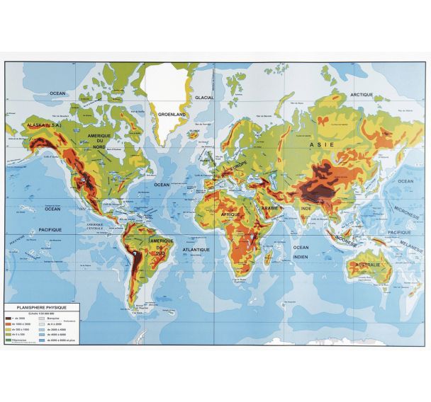 Carte du monde murale double face
