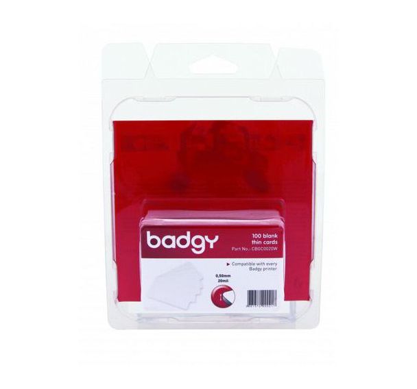 Carte fine PVC - Blanc - idéal pour Badgy