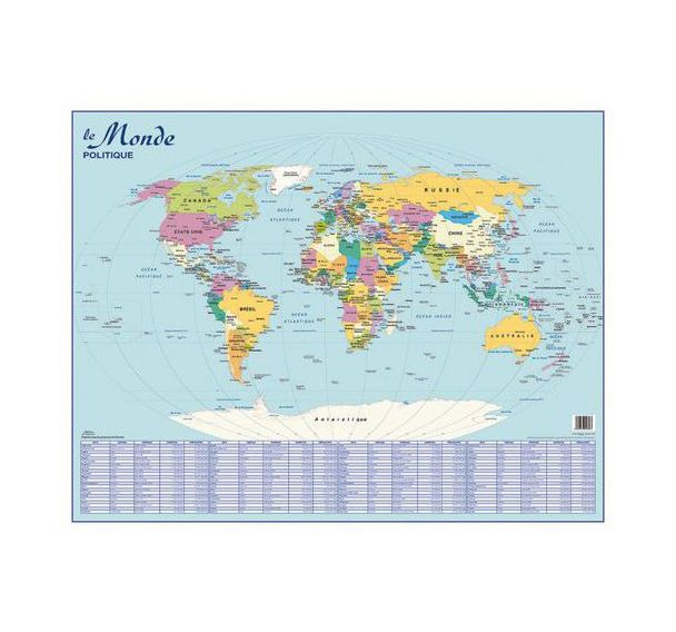 Carte murale monde politique