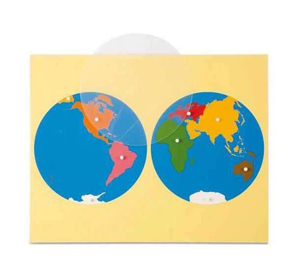 Carte puzzle 'Le monde'