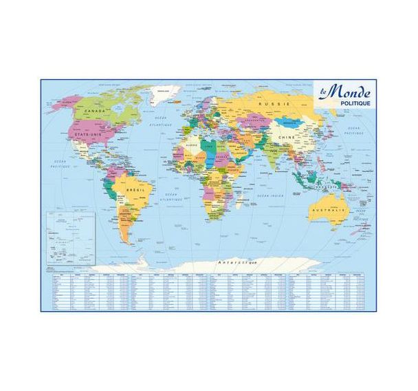 Carte souple recto/verso Europe/Monde