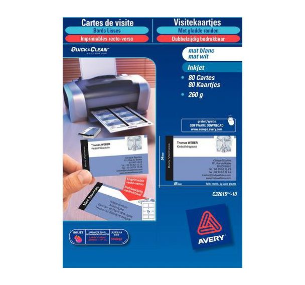 Cartes de visite - Bords lisses