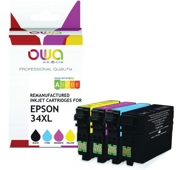 Cartouche d'encre remanufacturée Epson 34XL - 4 couleurs