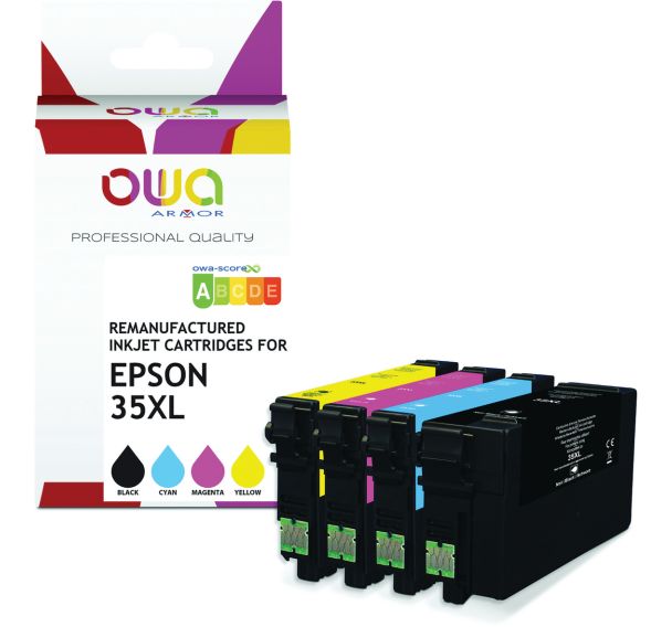 Cartouche d'encre remanufacturée Epson 35XL - 4 couleurs