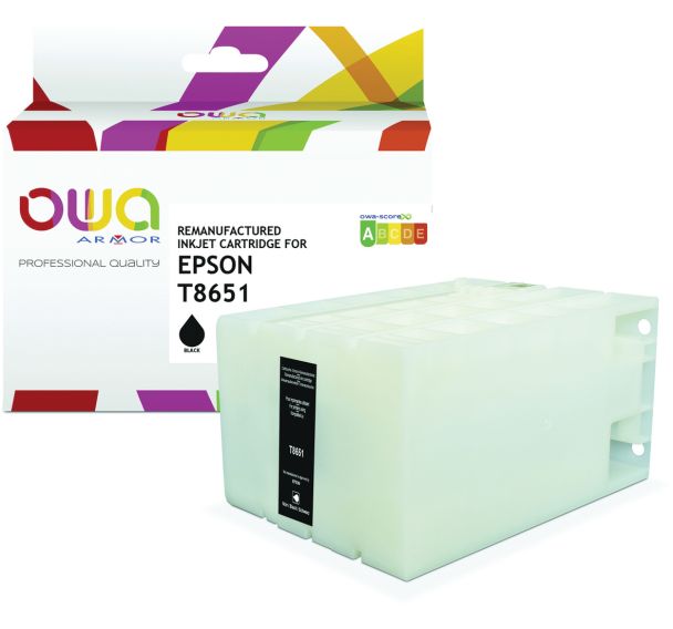 Cartouche d'encre remanufacturée Epson T8651 - Noir
