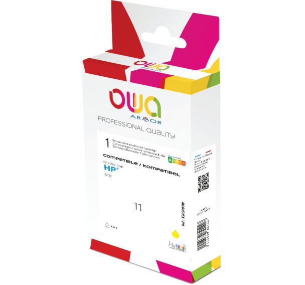 Cartouche d'encre remanufacturée HP 11 -Jaune