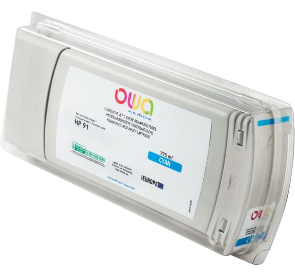 Cartouche d'encre traceur remanufacturée HP 91 - Owa