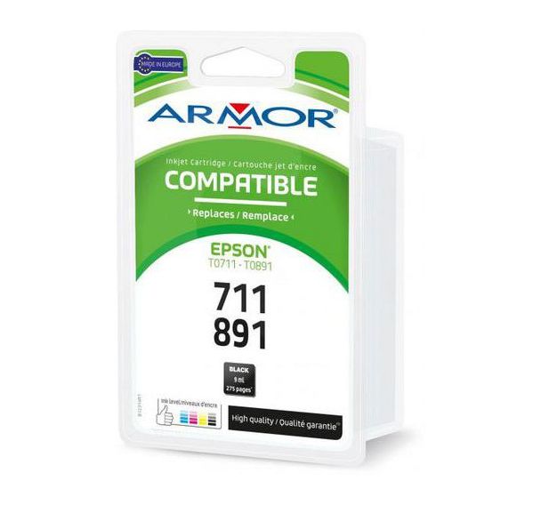 Cartouche encre noire 1jet0180 compatible Epson T0711
