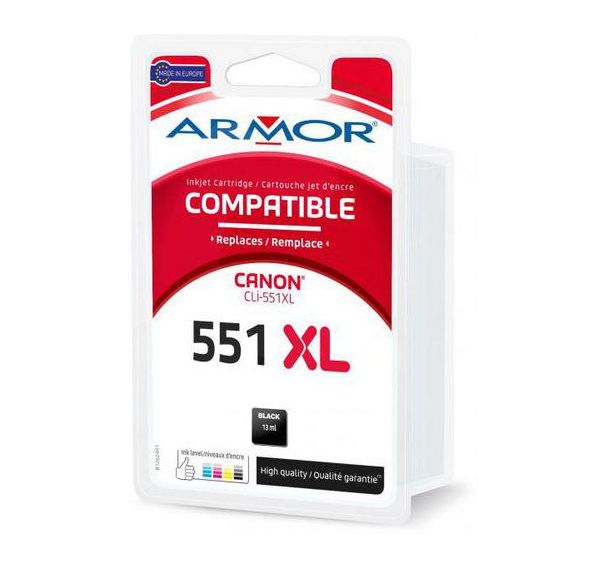 Cartouche jet d'encre compatible Canon CLI-551BK noir photo